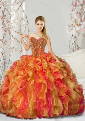 Detachable Beading and Ruffles Quinceanera Dresses in Multi Color