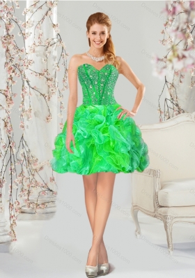 2015 Detachable and New Style Beading and Ruffles Dresses for Quince in Multi Color