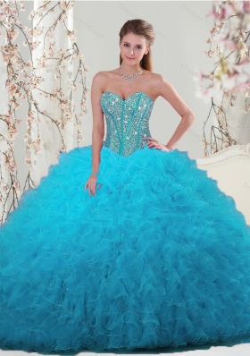 2015 Spring Detachable and Fashionable Beading and Ruffles Dresses For Quince