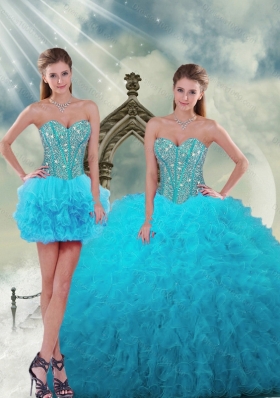 2015 Spring Detachable and Fashionable Beading and Ruffles Dresses For Quince