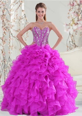 2015 Spring Detachable and Fashionable Sweet 16 Dresses with Beading and Ruffles