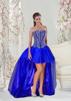 Detachable and Elegant Beading and Ruffles Sweet 16 Dresses in Royal Blue for 2015