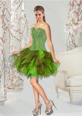 Detachable and Fashionable Beading and Ruffles Multi Color Dresses for Quince