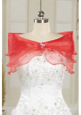 Detachable Beading and Ruffles Red Quinceanera Dresses for 2015