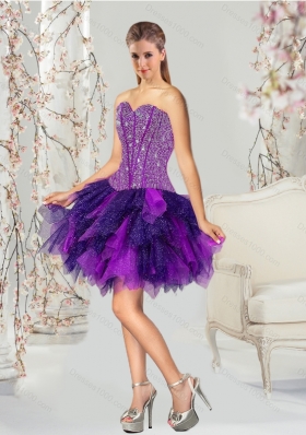 Detachable Multi Color Sweet 16 Dresses with Beading and Ruffles for 2015