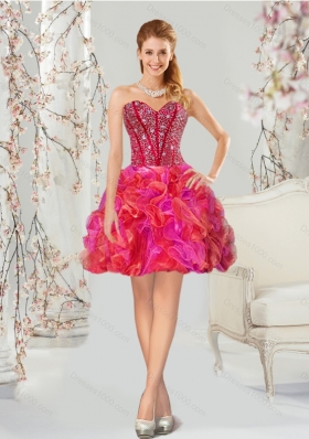 2015 Beading and Ruffles Multi Color Detachable and Vestidos de Quinceanera Dresses