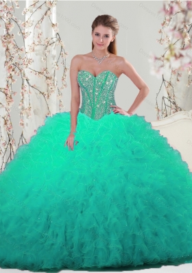 2015 Beading and Ruffles Detachable and Vestidos de Quinceanera Dresses