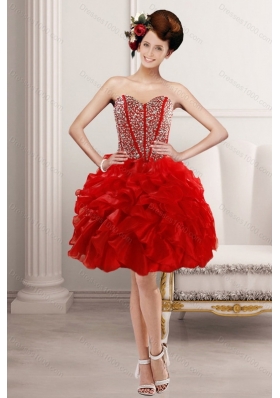 2015 Elegant High Low Prom Dresses with Beading and Ruffles