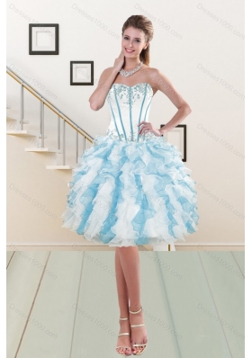 2015 Most Popular Sweetheart High Low Prom Gown with Appliques and Ruffles