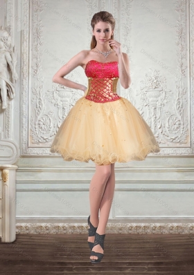 Elegant Strapless Multi Color Prom Dresses with Beading and Embroidery