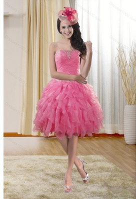 Pretty High Low Dresses for Quinceanera with Ruffles and Beading