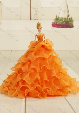 2015 Yellow Sweetheart Quinceanera Dress with Beading and Ruffled Layers