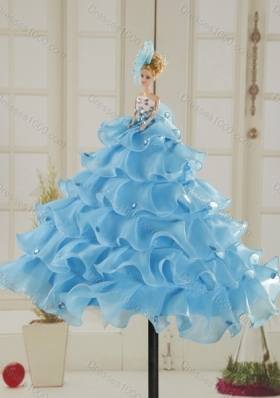 Cute Strapless Beading and Ruffles Multi Color Sweet 15 Dress