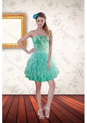 2015 New Style Aqua Blue Quinceanera Dresses with Beading and Ruffles