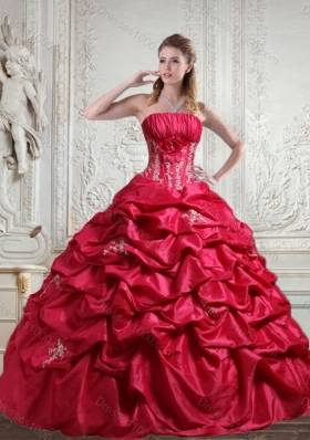 Detachable Appliques and Pick Ups Quinceanera Dress in Red