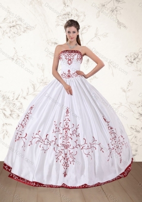 Pretty Strapless 2015 Perfect Quinceanera Dress with Embroidery