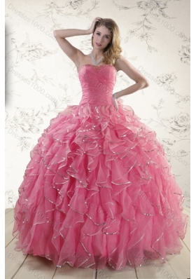 Designer Paillette Quince Dresses with Strapless for 2015