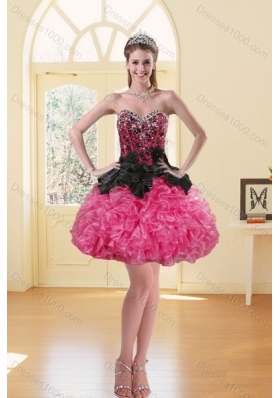 2015 New Style Beading and Ruffles Designer Quinceanera Dresses in Multi Color