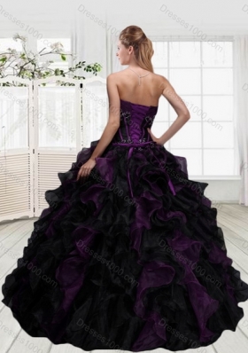 2015 Designer Multi Color Strapless Quinceanera Dresses with Ruffles and Beading