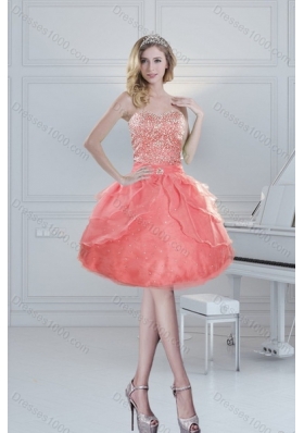 2015 Detachable Watermelon Quinceanera Dresses with Beading