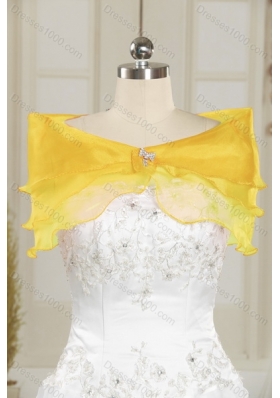 2015 Fashionable Ruching Quinceanera Dresses in Yellow and Green