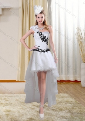 Detachable White and Black Sweetheart 2015 Quinceanera Dress with Embroidery