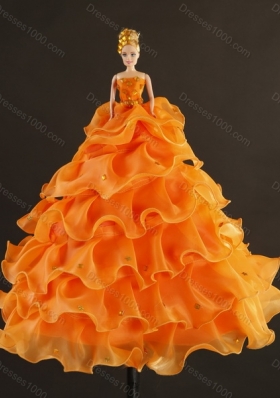 Detachable Yellow 2015 Quince Dresses with Beading and Ruffles