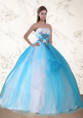 Pretty Multi Color Quinceanera Dress with Appliques and Beading