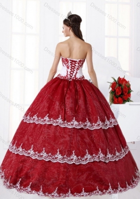 New Style Multi Color Strapless Quinceanera Dress with Embroidery