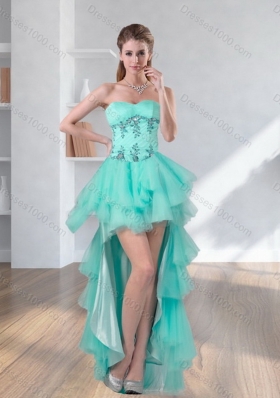 New Style Pretty Apple Green Sweetheart 2015 Quinceanera Dress with Appliques and Beading