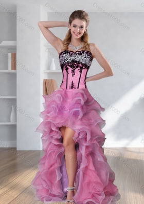 New Style Zebra Printed Multi Color Quinceanera Dress with Pick Ups and Appliques