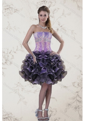 2015 New Style Elegant Appliques and Ruffles Quinceanera Dresses in Multi Color