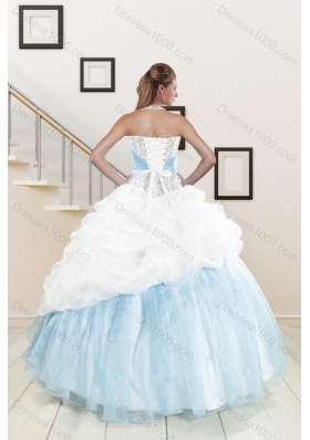 2015 New Style Multi Color Quince Dresses with Pick Ups and Beading