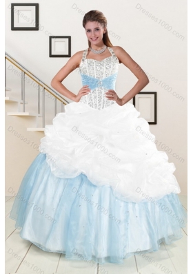 2015 New Style Multi Color Quince Dresses with Pick Ups and Beading