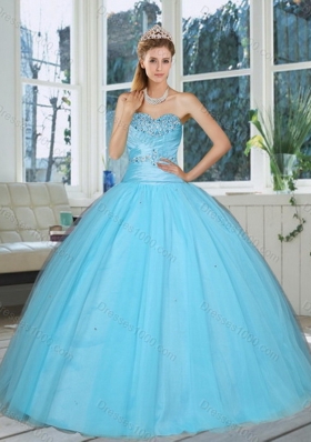 2015 Discount Sweetheart Beaded Sweet Sixteen Dress in Baby Blue