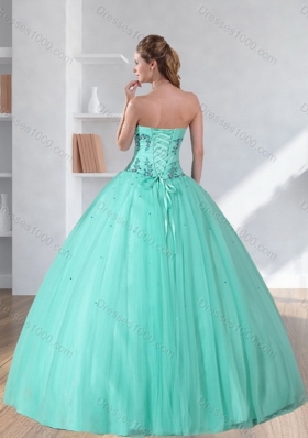 Perfect Appliques and Beading Sweetheart 2015 Dress for Quince