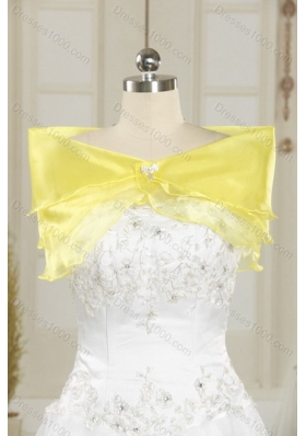 2015 Unique and Detachable Sweetheart Yellow Sweet 15 Dresses with Beading and Ruffles