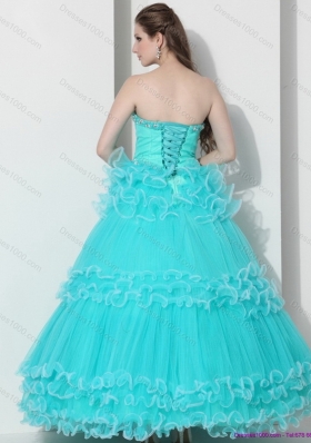 Perfect Sweetheart Quinceanera Dresses with Ruffled Layers and Beading