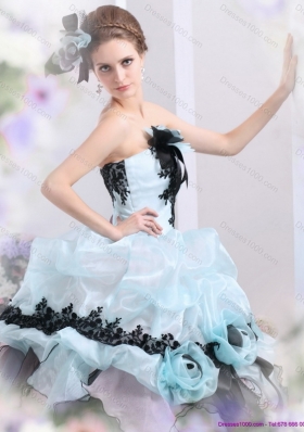 Ruffles Multi Color 2015 Quinceanera Dresses with Hand Made Flowers