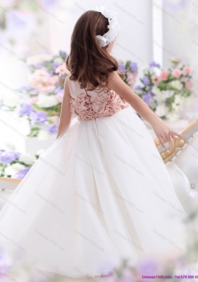 2015 Pretty Scoop Little Girl Pageantl Dress with Hand Made Flowers