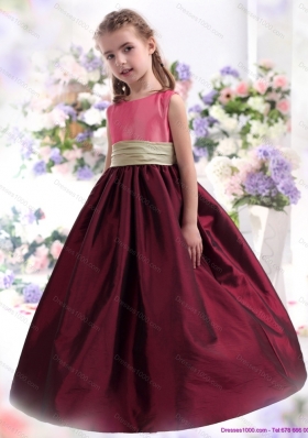 Perfect Multi Color Ruffled 2015 Little Girl Pageant Dress with Sash