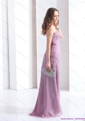 2015 Discount Strapless Ruching Floor Length Prom Dress in Lilac