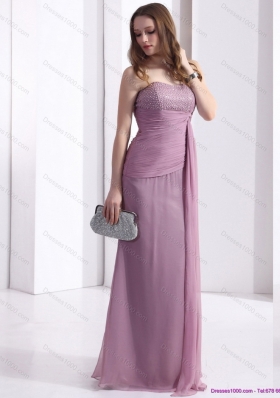 2015 Discount Strapless Ruching Floor Length Prom Dress in Lilac