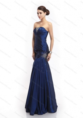 2015 The Super Hot Strapless Mermaid Prom Dress with Beading