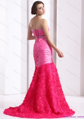 2015 Wonderful Strapless Prom Dress with Ruching and Beading