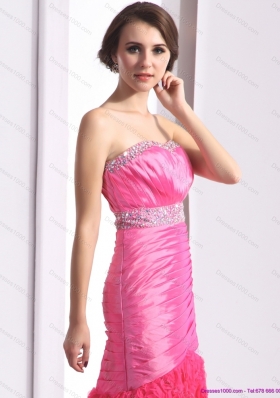 2015 Wonderful Strapless Prom Dress with Ruching and Beading