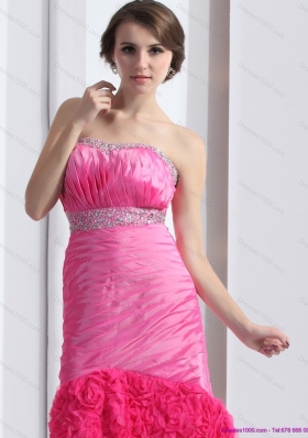 2015 Wonderful Strapless Prom Dress with Ruching and Beading