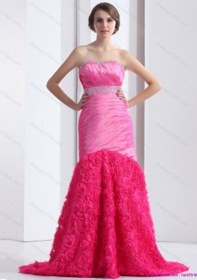 2015 Wonderful Strapless Prom Dress with Ruching and Beading