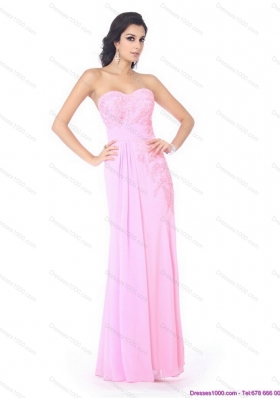 Cute Beading Sweetheart Ruching Prom Dresses in Baby Pink