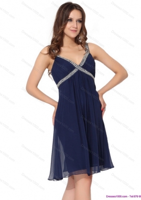 Sexy Sequins Ruffled Navy Blue Perfect Prom Dresses for 2015